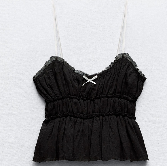 Zara, little bow textured top - Picture 1 of 1